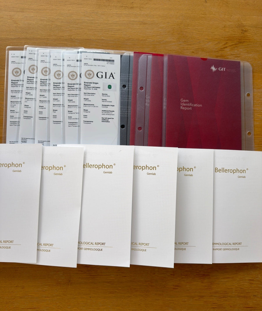 Certificats d'authenticité émeraude de laboratoires